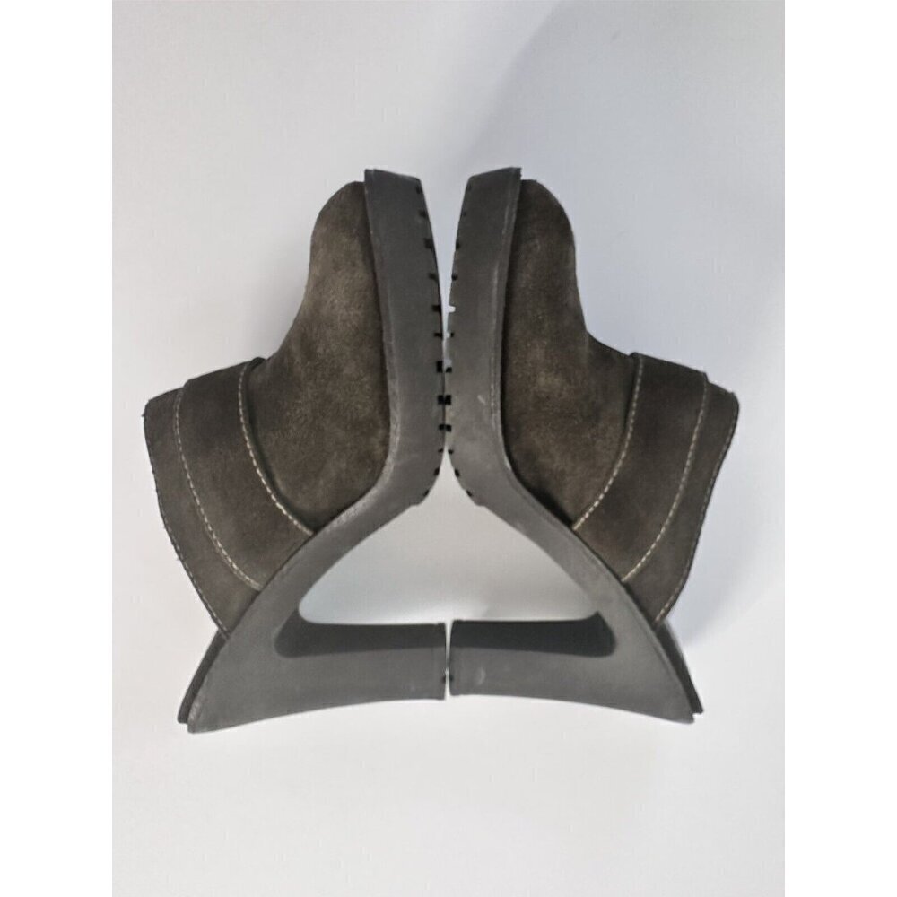 La Spiga Women's Suede Olive Green Mules Clogs Size 6.5 Retro Y2K 70s‎ 80s 90s - Picture 3 of 7